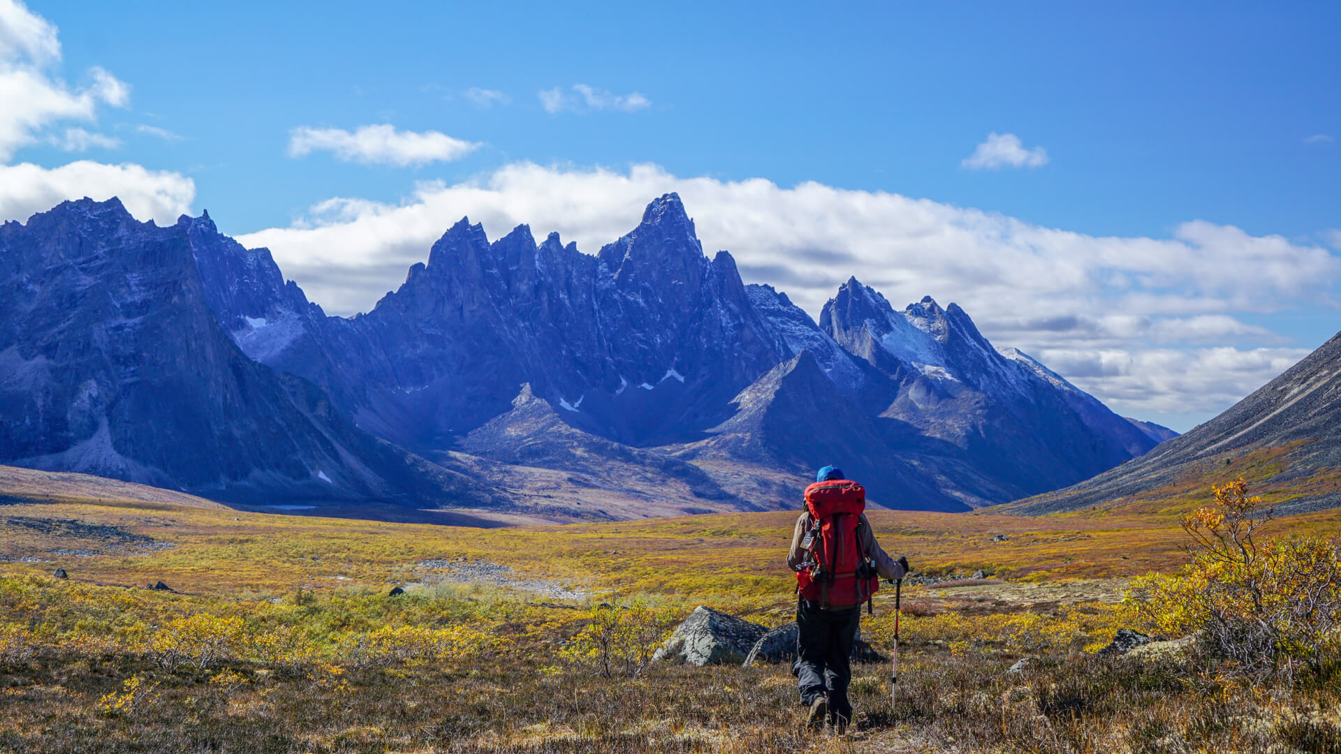 Hiking Tombstone Territorial Park in Yukon during the fall
