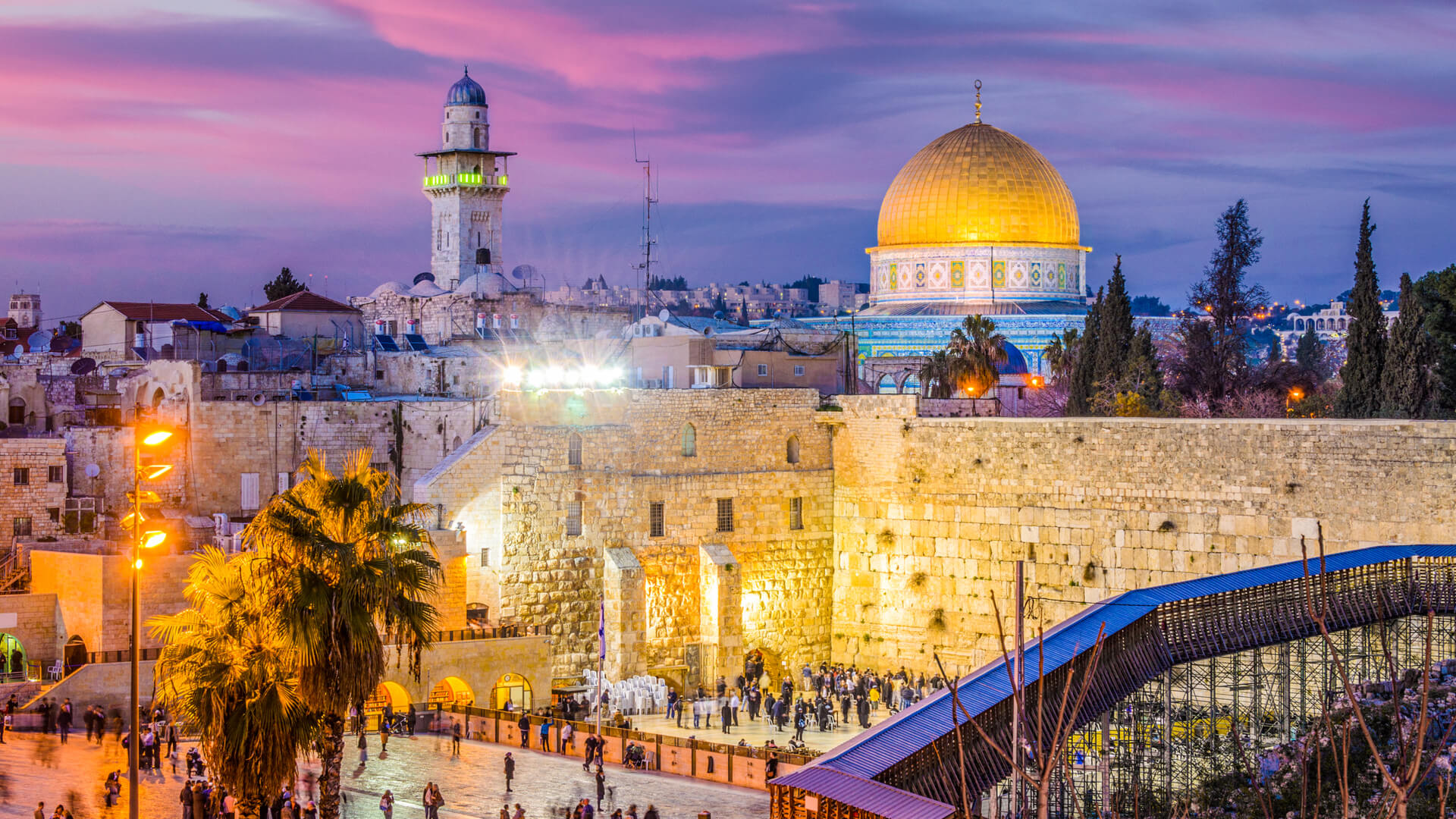 The Western Wall and the Dome of the Rock in Jerusalem, Israel